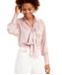 INC International Concepts INC Tie-Neck Satin Blouse, Created for Macy's